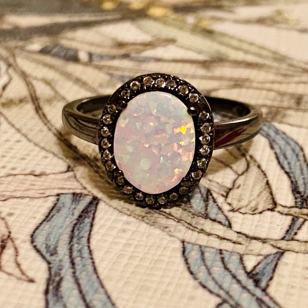 Gunmetal Tone Sterling Silver Ring